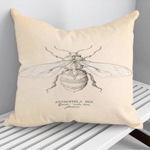 Anthophila Bee Throw Pillows Cushion Cover On Sofa Home Decor 45*45cm 40*40cm Gift Pillowcase Cojines Dropshipping
