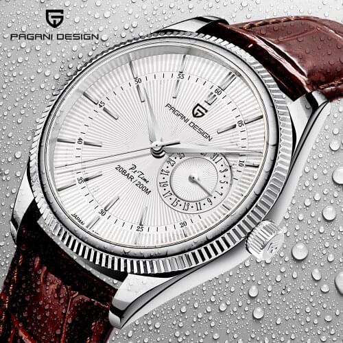 PAGANI Design Luxury Brand Mens Quartz Watches 200M Waterproof Fashion Leather Diving Watch Sapphire Glass Wristwatch Men 2021