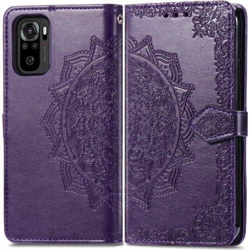 Wallet Case For Xiaomi Redmi Note 10 Cover Bag Floral Filp TPU Leather Cover For Redmi Note 10 Cover For Redmi Note 10 Case Book