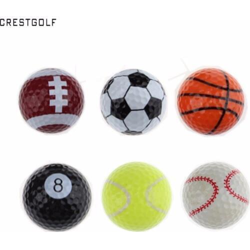 CRESTGOLF 6pcs Per Pack Novelty Sports Practice Golf Balls Ballen Two Layer Golf Pelotas Assorted Golf Ball Driving Range Ball