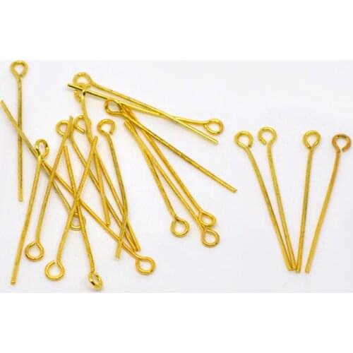 DoreenBeads 500PCs Gold color Eye Pins 30x0.7mm(21 gauge) (B01660), yiwu