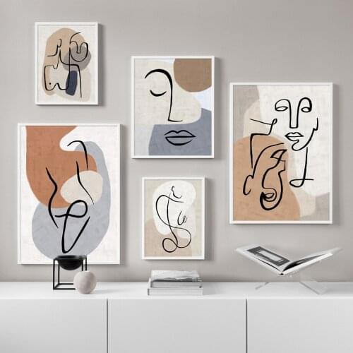 Canvas Painting Abstract Line Color Block nude Body Art Nordic Posters And Prints Wall Art Pictures For Living Room Home Decor