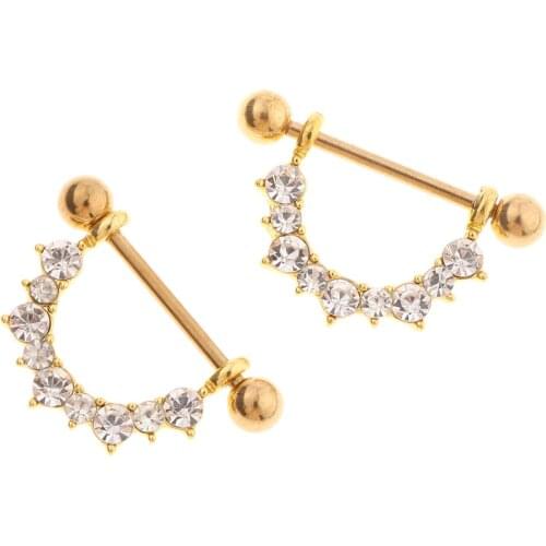 1Pair Stainless Steel Nipple Ring Ring Bar Barbell Nipple Shield for Women Fashion Piercing Jewelry