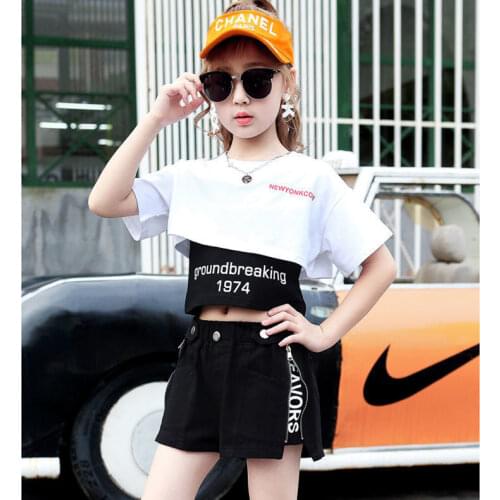 Kids Girls Clothes Set Summer Girls Clothes Three-piece Sets Sweatshirt Short T-shirt Skinny Vest Shorts Letters Printed 3-13Y