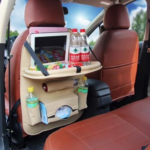 Leather Automobile Storage Bag, Seat Hanging Bag Computer Desk Cup Holder, Car Seat Folding Bag Storage Bag Storage Box