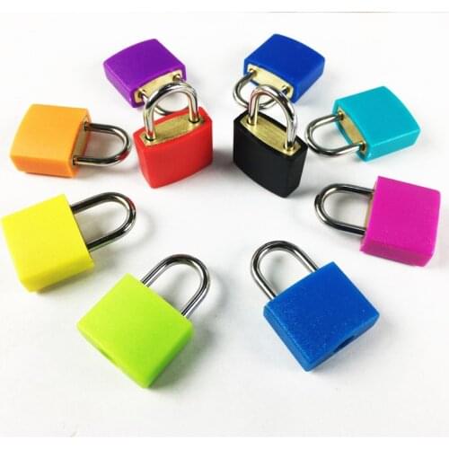 Metal and plastic Small Mini Strong Steel Padlock Travel Suitcase Diary Lock With 2 Keys Colored plastic case padlock G815