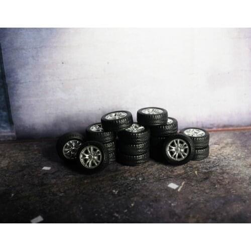 1/64 Scale Resin Die-casting Car Model Scene Accessories Tire Modification Parking Lot Wheel Model Scene Layout Decoration