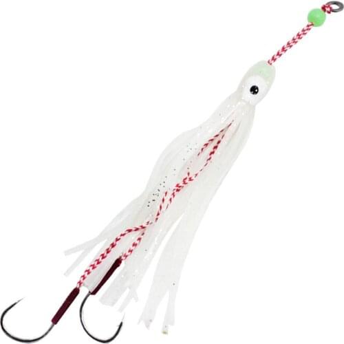Silicone Fishing Lure Set Luminous Squid Skirts Soft Lure Bent Hook For Sea Rod