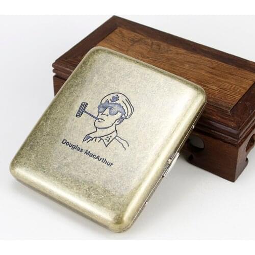 New Metal Cigarette Case Open-Close Sytle Smoking Case Cigarettes Case High Capacity MacArthur Smoking Box