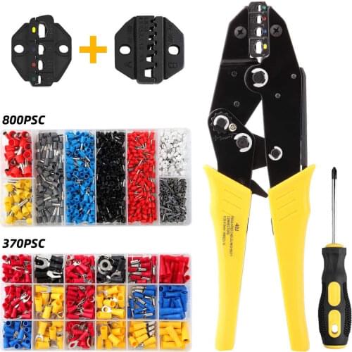 40J crimping tool Free shipping this year crimping tool 800pcs tube terminal + 370Pre-insulated bare terminal +A pair of blades