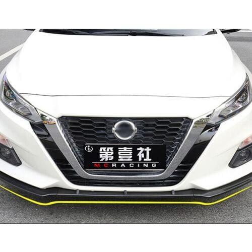 3PCS Matte Black Car Front Bumper Lip Splitter Lip Spoiler Diffuser Spoiler Cover Trim For Nissan Teana 2019