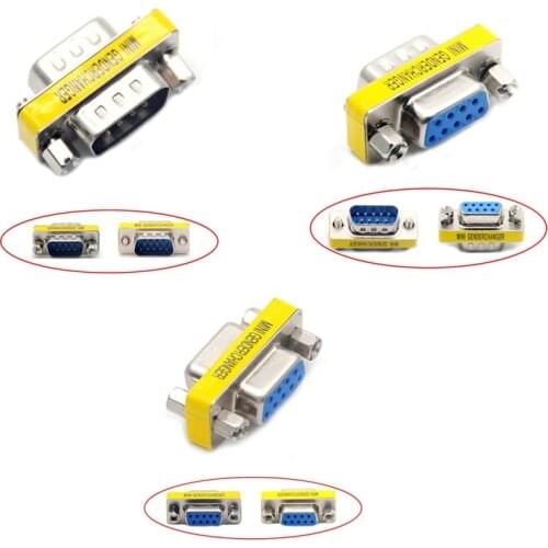RS232 Serial DB9 9Pin Male to Male/Female to Female/Male to Female Mini Gender Changer Adapter RS232 Serial plug Com Connector