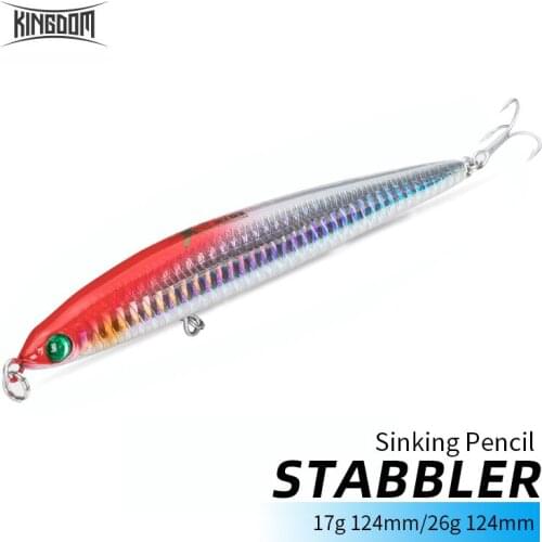 KINGDOM Sinking Pencil Fishing Lure 17g 26g 124mm Artificial Hard Baits Carp Wobblers Swimbaits Saltwater Freshwater Bait Lures