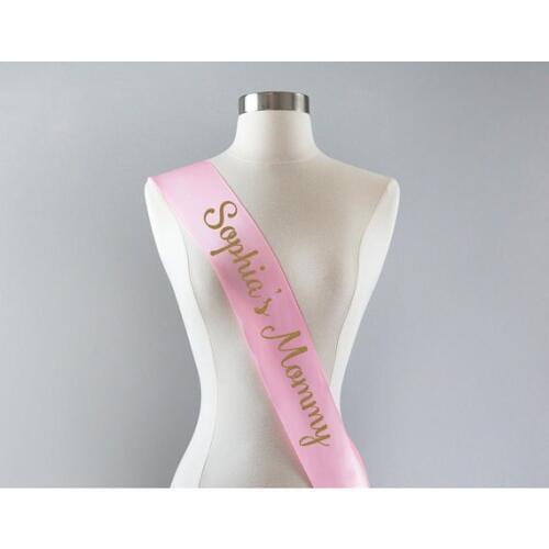 Pink Mommy to Be Personalized Baby name Shower Custom Mom to Be Sashes Custom color and lettering wedding Party Sash