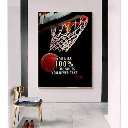Sport Basketball Inspirational Words Canvas Painting Motivational Posters Prints Wall Art Pictures for Living Room Home Decor