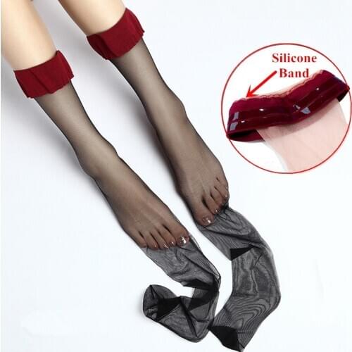 Womens Sexy Silicone Stockings 1D Ultra-thin Patchwork Over Knee Erotic Stockings Ladies Sexy Lingerie Thigh Stockings For Sex