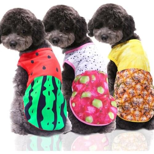 Pet Dog Soft Summer Clothes Small Medium Dog Spring Summer Vest Fruit Pattern Cloth Vest Puppy Teddy Chihuahua Shirt