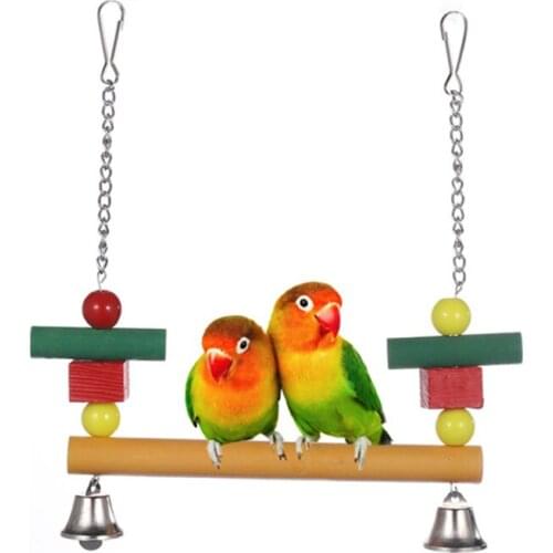 1 Pc High Quality Pet Parrot Bird Swing Chewing Toy Decorative Beads Building Blocks Climbing Toy Stick