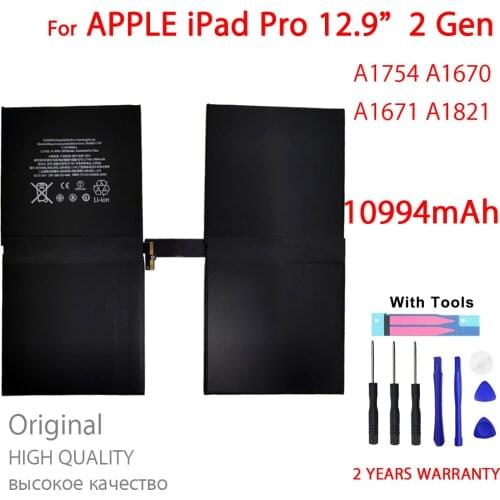 100% New High quality A1670 A1671 A1754 13000mAh Tablet Battery For Apple iPad Pro 2nd 12.9'' Replacement Batteries With Tools