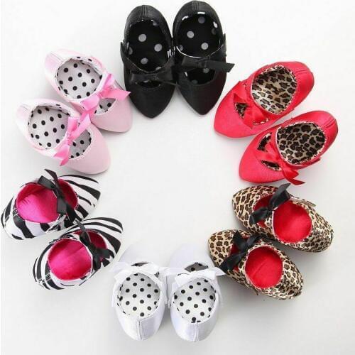 2019 Fashion Baby Girl Shoes High Heels for Photos Princess Kids Bowknot Crib Shoes 0-12M