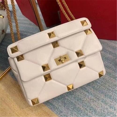 2021 Fashion Designer Handbag Women High Quality Genuine Leather Shoulder Bag Crossbody Bag Lady Luxury Rivet Handbag