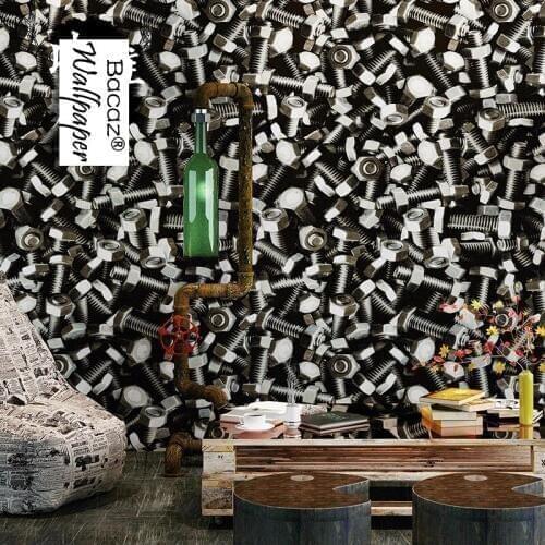 3d papel de parede Screw Lag Spike Washable vinyl 3d wallpaper roll for bedroom TV background 3d wall paper Mural living room
