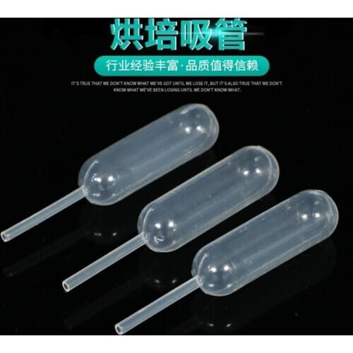 4 ML JAM straw juice squeezer macaron baking bar heart shaped dropper 50 sticks / Pack