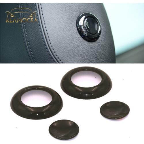 Reamocea 4Pcs Front Seat Head Rest Pillow Adjust Button Ring Cover Trim For Land Rover Discovery Sport 2015 2016 2017 2018 2019