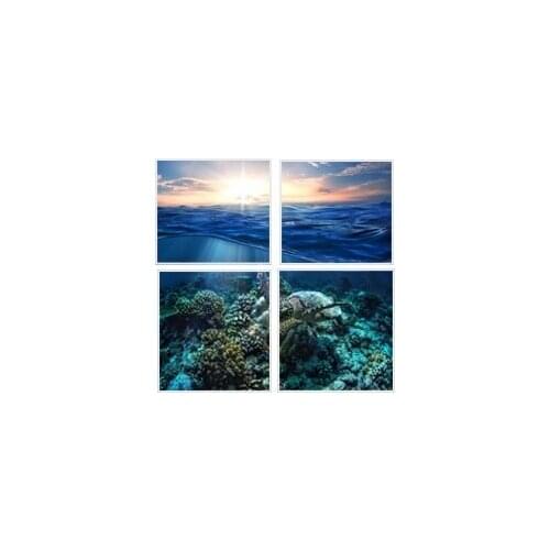 4 Pieces The Undersea World under Sunset Landscape Canvas Prints Wall Art Canvas Pictures for Living room Home Decorations