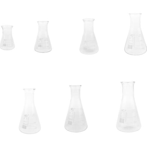 50-200ml Borosilicate Glass Conical Flask, Erlenmeyer Flask, Clear Scale