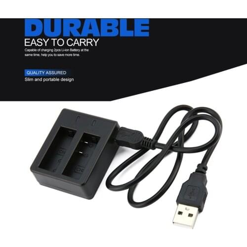 For SJCAM Camera Accessories Battery Dual Charger For SJ4000 SJ4000 Wifi SJ4000+ SJ5000 WiFi SJ5000+ Plus M10 With USB Cable