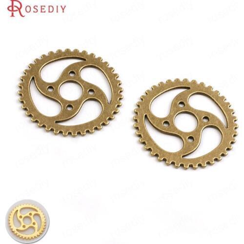 C126)20 pieces 30.5mm 40mm Antique Bronze Zinc Alloy Gear Charms Pendants Diy Jewelry Findings Accessories Wholesale