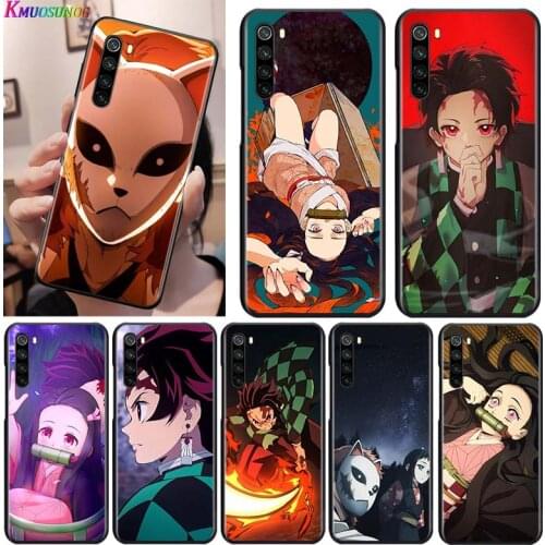 Demon Slayer Kimetsu for OPPO Reno 2 Z 2Z 2F 3 4 5 Pro 5G 4Z 4SE 5F ACE F7 A5 A9 2020 Black Phone Case Soft Cover Shell