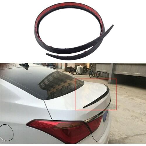 Black Car Body Rear Spoiler Bonnet Carbon Fiber Style Hatch Gate With Adhesive Tape