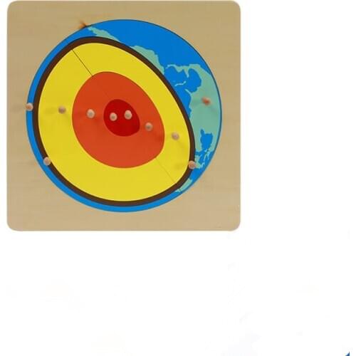 Baby Toys Wooden Earth Puzzle Montessori Astronomy Materials Childrens Educational Toy for Culture Area Early Learning Tools