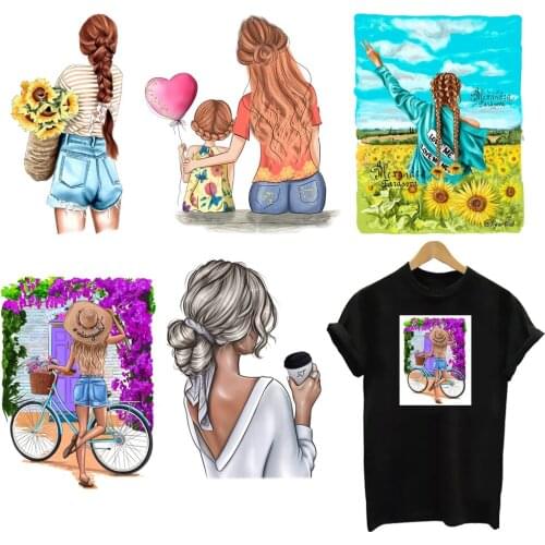 DIY Cartoon Fairy Heat Transfer Sticker For Vogue Girl Clothing Patch 1 Piece. T70