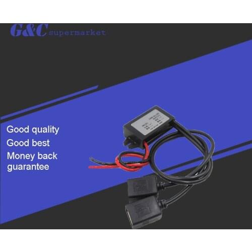 Dual 2 USB DC-DC Car Converter Module Cable With Mounting Hole input DC 12V To USB Ouput 5V 3A 15W Power Adapter diy electronics