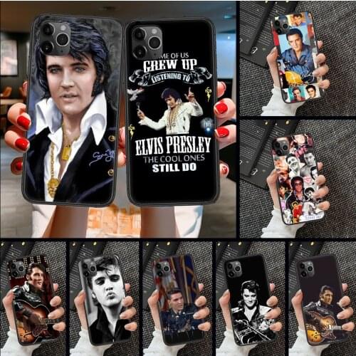 Elvis Presley Phone Case Cover Hull For iphone 5 5s se 2 6 6s 7 8 12 mini plus X XS XR 11 PRO MAX black luxury bumper 3D coque