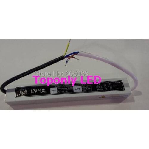 IP67 waterproof 40w led power supply 12v/24v led driver with aluminum shell using for led strip/bar/module/floodlight,50pcs/lot