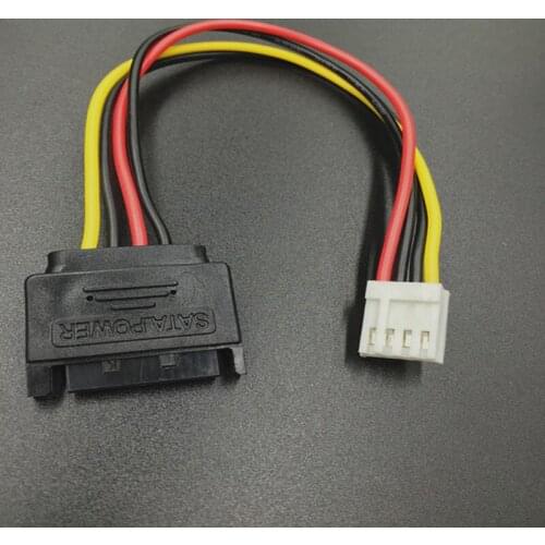 Cable SATA 15Pin Male to 4Pin Female FDD Floppy Adapter Hard Drive Power Cables Cord 20cm D Port Small 4pin to SATA Power Cable