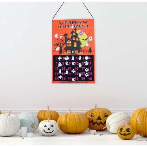 Halloween Advent Calendar Ghost Boo Felt Countdown Wall Hanging Calendar Haloween Decoration For Home Happy Halloween Decor 2021