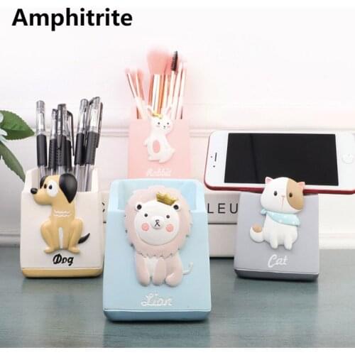 Handsome Of The Creative Cartoon Pen Holder Of Small Ornamental Storage Room Be Desktop Office Support Mobile Phone Decorations