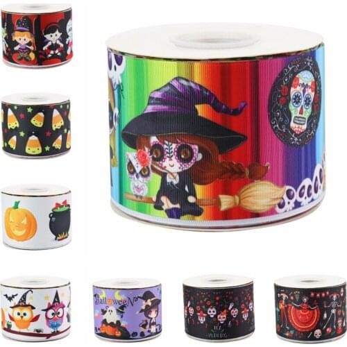 HSD Ribbon free shipping 3" 75mm heat transfer printed Denim fabric series Grosgrain Ribbon 50Yards per Roll