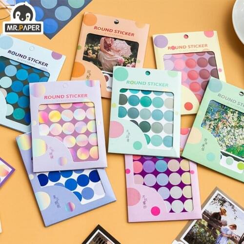 Mr.paper 8 Designs Ins Style Falls Into The Galaxy Series Creative Multi-Color Dot Pocket DIY Decorative Material Stickers