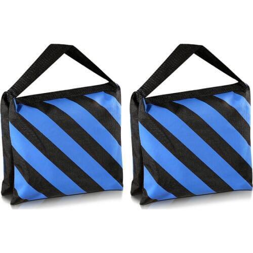 Set of Two Black/Blue Heavy Duty Sand Bag Photography Studio Video Stage Film Sandbag for Light Stands Boom Arms Tripods