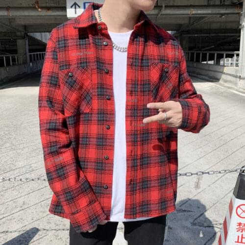 2021 Autumn Winter New Fashion Classic Brand Luxury Design Irregular Speckled Spray Painted Arrow Contrast Plaid Shirt Unisex F1