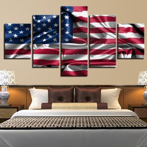 New art DIY 5D diamond embroidery cross stitch mosaic diamond painting 5 Pieces American Flag Living Room Decor needlework