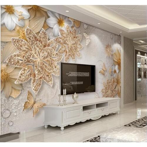Wallpaper for walls 3 d Plum TV backdrop stereoscopic 3D modern sofa bedroom mural mural custom size papel de parede