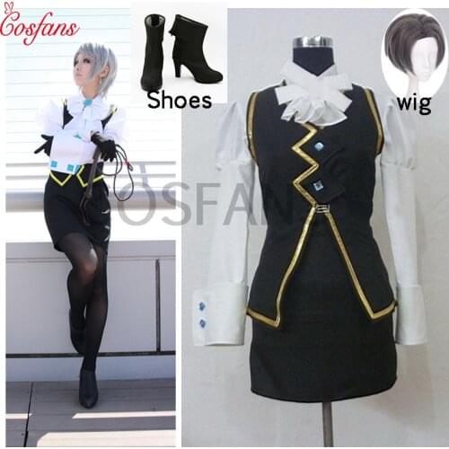 Franziska von Karma Cosplay Clothing Phoenix Wright Ace Attorney Cosplay Costume Anime Halloween women costumes and wig shoes