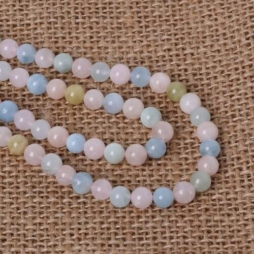 Wholesale AA+ Morganite Stone Round Beads 15" ,100% Natural Stone Guarantee! Beads 6mm For DIY Fasshion Jewelry making Hot Sale